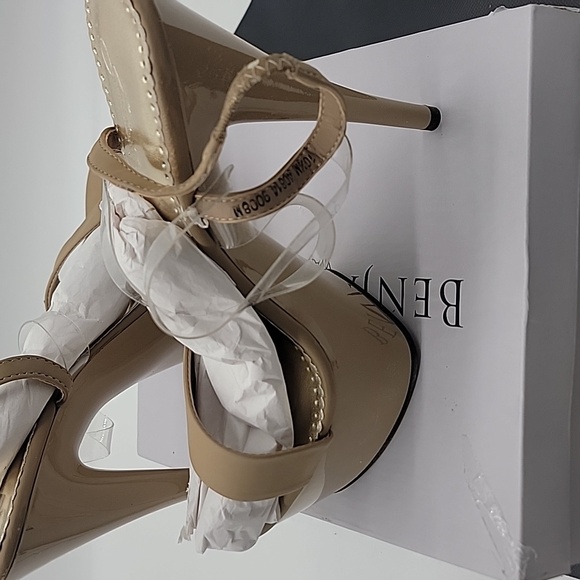 Johnathan Kayne Suntan Pageant Platform Sandal Heels New W/ Defect - Picture 2 of 8